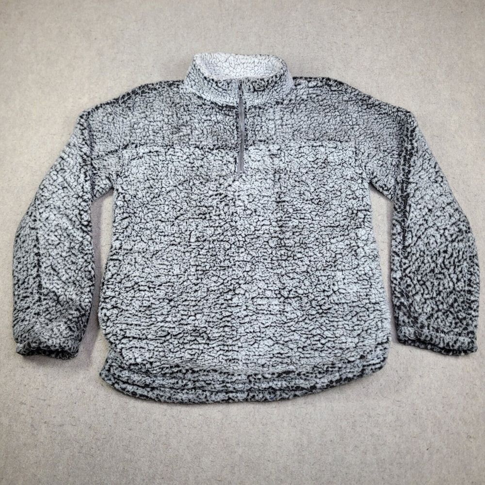 Altar'd State Fleece 1/4 Zip Sherpa Size Small Womens Pullover‎ Jacket Charcoal